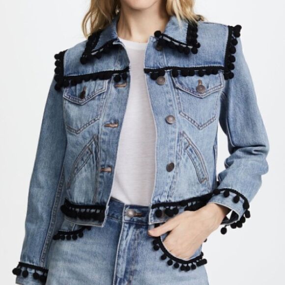 Marc Jacobs Jackets & Blazers - NWT Marc Jacobs Indigo Denim Pom Pom Jacket